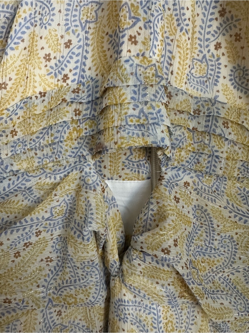 Likely Yellow Paisley Racerback Maxi Dress Size 2 Cutout - Picture 5 of 7